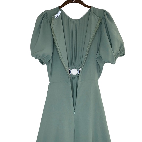 Zara Cut Out Bohemian Style Puff Sleeve Dress - Picture 14 of 15